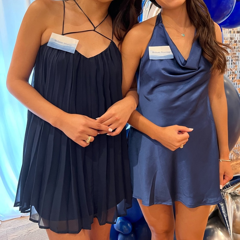 Navy blue mini dress